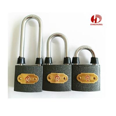 China Train Padlock Gray Cast Iron Padlock Waterproof Heavy Duty Outdoor Security Iron 38mm Lock Padlock Even for sale