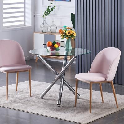 China Convertible Customize Velvet Classic Dining Chairs Luxury Furniture Metal Legs Dining Chair for sale