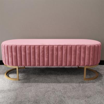 China Wholesale Foldable Modern Comfortable Soft Flannel Stools Pink Stool Home Stool for sale