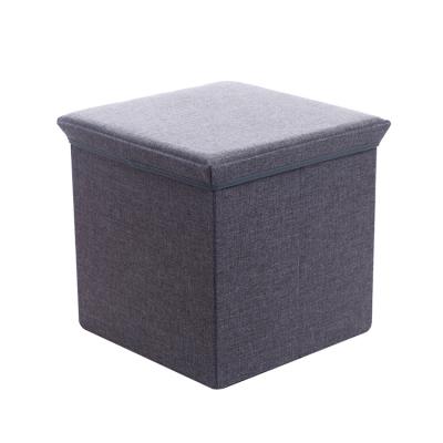 China Eco-Friendly Modern Luxury Foldable Leather Stool Ottoman Leather Storage Step Stool for sale