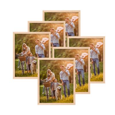 China Wooden Vertical and Horizontal Wall and Desktop Display 6 Pack Picture Frame 8x10 Solid OAK Wood Picture Frame for sale