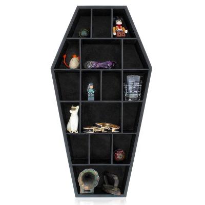 China Viable Hot Sale Quality Low Price Black Custom Coffin Shape Wall Shelf for sale