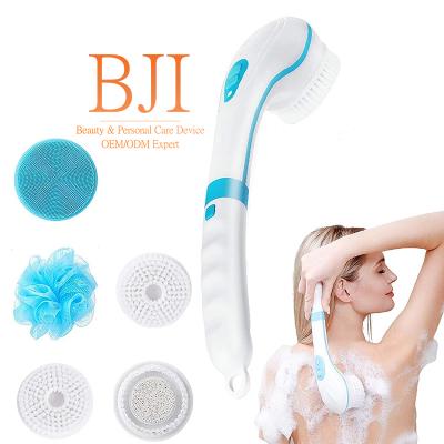 China Long Handle Electric Body Brush Silicone Head Sponges Bath Brushes Skin Care Machines for sale