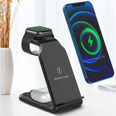 China Hot Selling Mobile Phone/Watch/Earbuds 4 in 1 Wireless Charging Stand Holder For Iphone Watch Earbuds for sale