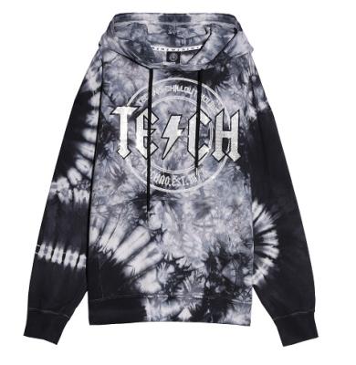 China Anti-Wrinkle Casual Daily Wear Cotton Blend Fleece Tie Dye Marbled Colors Hoodie For Women for sale