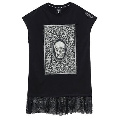 China TCH Fashion Anti-Static Big C Luxury Brand Wings Stitching Lace T-shirt Dress Skirts for sale