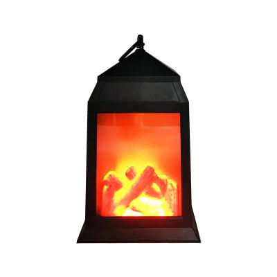 China Modern Deco 26x16cm Fireplace Decoration Lamp Lantern Shape Flameless Led Night Light Using Battery Or Usb Operation Indoor And Outdoor for sale