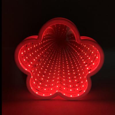 China Modern Cloud Shape Flower Magic Mirror Led Infinity Mirror Decoration Night Light for sale