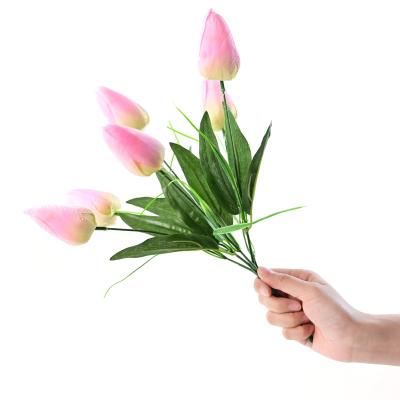 China Beautiful Artificial Flower Best Selling Wedding Artificial Tulips Colorful Real Touch Decorative Flowers Lace Artificial Flowers for sale