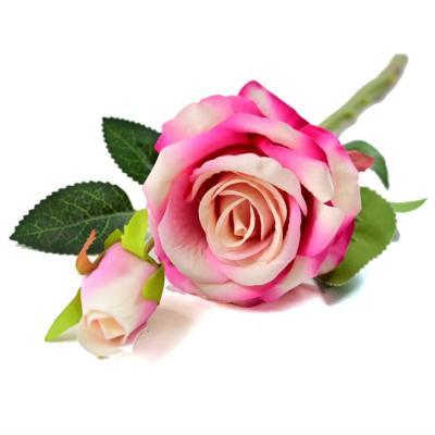 China Durable Wedding Decorative Silk Rose Flowers Single Stem Artificial Flowers for sale