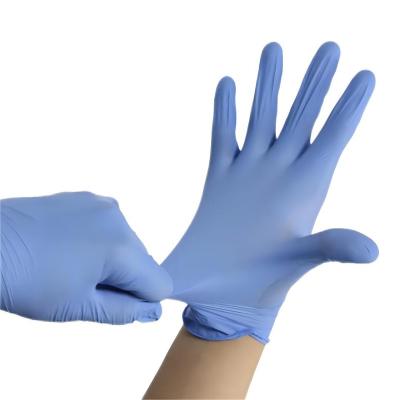 China Vehicle Repairing Good Elasticity Powder Free Blue Nitrile Gloves Household Kitchen Use Nitrile Glove Daily Food Contact Glove for sale