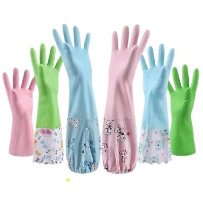 China Factory Manufacture Long Sleeve Hot Selling Various Color Household Gloves Cleaning Glove Yellow Latex for sale