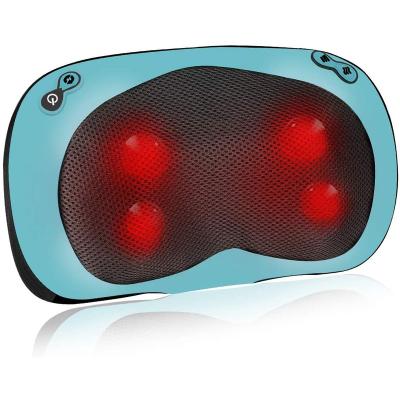 China Hot Selling Shiatsu Massage Full Body Head Rolling Back Infrared Vibrating Massager Shiatsu Neck Massage Kneading Pillow With Heat for sale