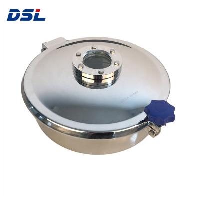 China Factory stainless steel tank sanitary manhole cover with sight glass manway covers for sale