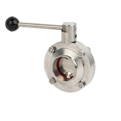 China DN50 Stainless Steel Welding 304 316L General Sanitary Flange Butterfly Valve for sale