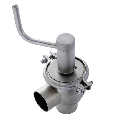 China Food And Beverage Industry Sanitary Stainless Steel Welding / Flange Manual Carved Valve Divert Seat Reversing Valve for sale