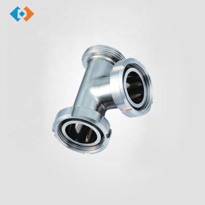 China Stainless Steel Sanitary Pipe Equal Fitting Stainless Steel Tee With Union for sale