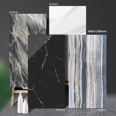 China 600x1200mm High Gloss Modern Lixury Gray Marble Look Porcelain Floor Tiles Porcelain Ceramic Tile for sale