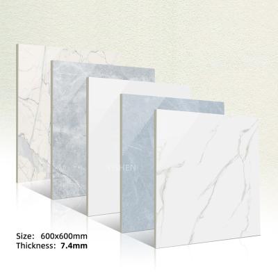 China High quality7.4mm modern ultrathin fully polished floor tile porcelain wall tile for bathroom for sale