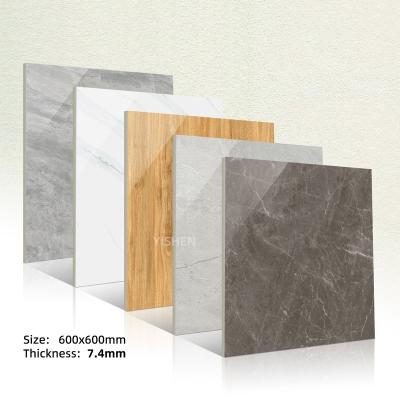 China Modern cheap high quality thin tiles 600x600 porcelain 7.4mm ceramic floor tiles for sale