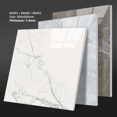 China Modern high gloss 600x600mm glazed ceramic tiles and marble porcelain material floors interior floor tiles for sale