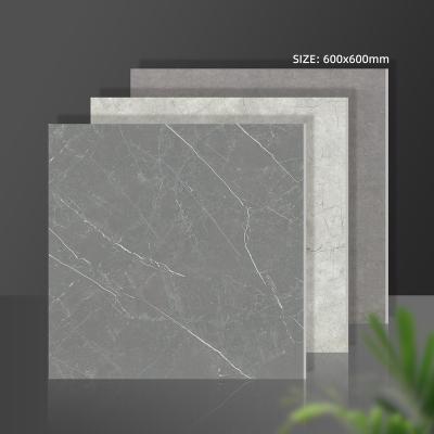 China Modern Foshan s Glazed Matt Finish Gray Ceramic 600x600 Non-Slip Rustic Porcelain Flooring Ceramic Tiles For Room for sale