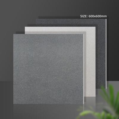 China Italy Modern Design Porcelain Tiles 600x600 Gray Marble Stone Look Matt Rustic Exterior Tiles For Flooring for sale