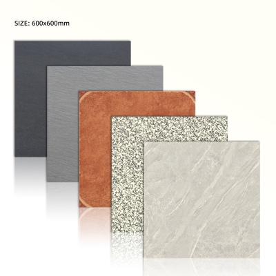 China Hot Sale 600x600 Modern Rustic Tiles For Garden Bathroom Kitchen Non Slip Matte Porcelain Ceramic Flooring Tiles for sale