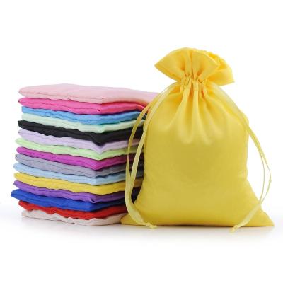 China Recyclable Custom Logo Hair Bags And Label Envelopes Drawstring Satin Silk Bags for sale