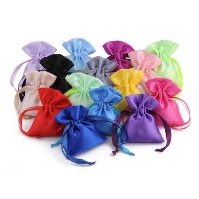 China Recyclable Wholesale Custom Satin Wig Bags With Drawstring For Hair for sale