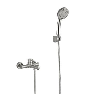 China Without Slide Bar Contemporary Style 304 Stainless Steel Shower Set Hot Selling Rainfall Mixer Round Head Wall Mount Bathroom Shower Set for sale