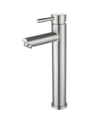 China Other DQOK 304 Stainless Steel Above Counter Brushed Water Hot And Cold Water Basin Faucet for sale