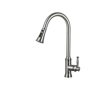 China Pull Out Spray Amazon Hot Sale High Quality 304 Stainless Steel Single Handle Pull Down Sprayer Kitchen Sink Faucets for sale