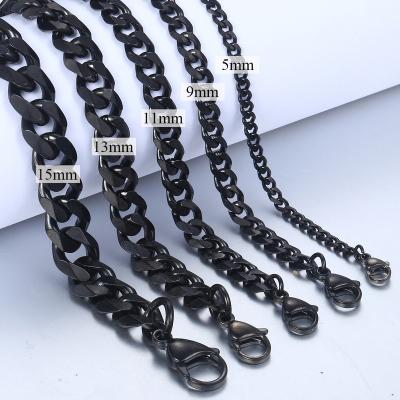 China FASHIONABLE cheap price manufacture 316L stainless steel skillful black plated cuban bracelet for men/women bracelets jewelry for sale