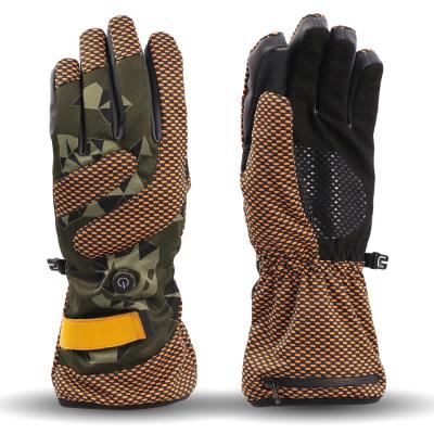 China Warm Heated Gloves Waterproof Winter Anti-Slip USB Rechargeable Electric Warm Heated Touch Screen Windproof Racing Motorcycle Gloves for sale