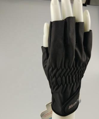 China Black Breathable/Flexible Unisex Fashion Design Cloth Half Finger Gloves Cycling Sports Gloves for sale