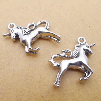 China ALLOY Metal Alloy Charms Jewelry Making Accessories Unicorn Beads Animal Charms Necklace Pendants for sale