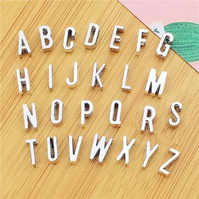 China Bulk Sale Metal Alloy A-Z 26 English Letter Beads For Jewelry Bracelet Making Accessories Alphabet Charm Jewelry Findings for sale