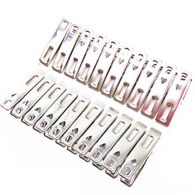 China Wholesale Stainless Steel Home and Garden Products Laundry Pegs Spring Clothes Staples Quality Stainless Steel Heart Clothespins for sale