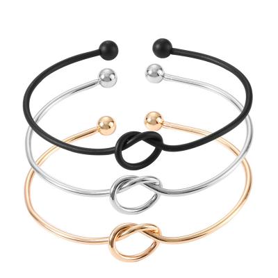 China Alloy (Lead & Nickel Free) 3 Selected Colors Fashion Women Men Knot Adjustable Bracelet Bangle Cuff Bangle Jewelry for sale