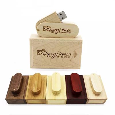 China Promotion Wooden USB 3 Memory Stick Wonder 3.0 64GB 32 GB 16 GB 8GB 4GB Computer 3.0 64GB 32GB Wood Pendrive USB Flash Drive Swivel With Box for sale