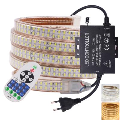 China LANDSCAPE 220V 110V 5730 Led Strip Light Dimmable IP67 Waterproof Double Row Indoor Outdoor Lighting Flexible LED Strip Light 240led/m for sale