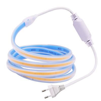 China LANDSCAPE AC 220V COB Strip IP67 Waterproof 280leds/M High Density RA 90 3000K 4000K 6000K Flexible COB FOB Ribbon LED Strip Light for sale