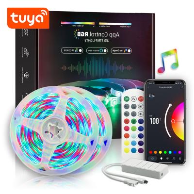 China LANDSCAPE 30M Tuya RGB APP WIFI LED Strip Lights Led 5050 Light SMD Flexible DC WIFI Control+Adapter 20M 25M Waterproof Tape Diode for sale