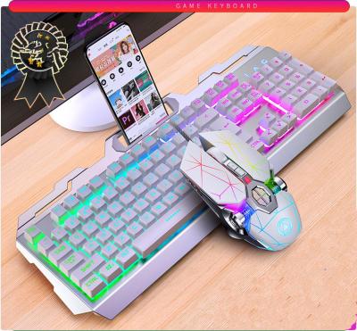 China Metal Computer Keyboard Mouse RGB Backlit USB Combo Cable Keyboard for PC Mac Laptop Desktop Gaming Office for sale