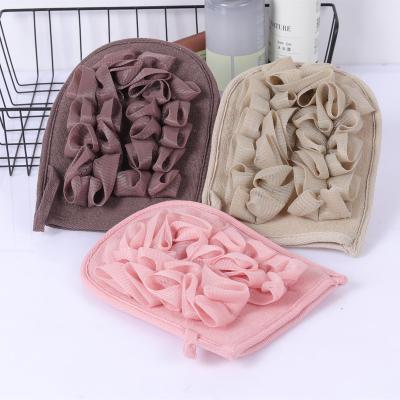 China EXFOLIATE Mesh Bath Brush Shower Glove Daily Home Exfoliating Soft Sponge Loofah Glove for sale