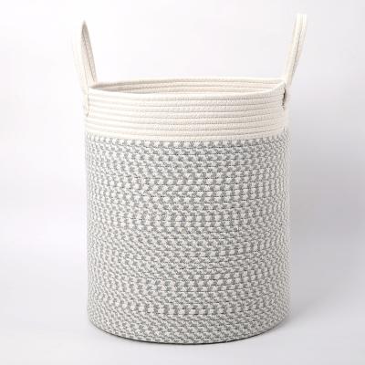 China Large Viable Basket Toy Storage Basket Cotton Rope Cover Baskets Laundry Baskets For Kids Puppy for sale