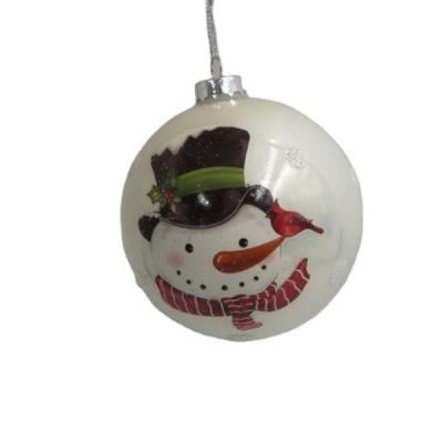 China High Quality Ball Logo Hanging Christmas Snow Ball Custom Made Christmast Ornament Christmas Tree for sale