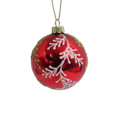 China Factory direct sale Christmas ornament Christmast tree balls glass painted glass Christmas decoration ball for sale