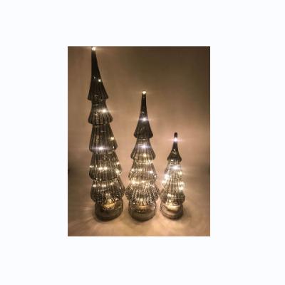 China New Year Home Decoration Festival Decoration Glass Christmas Tree Ornaments LED Christmas Tree Lighting for sale